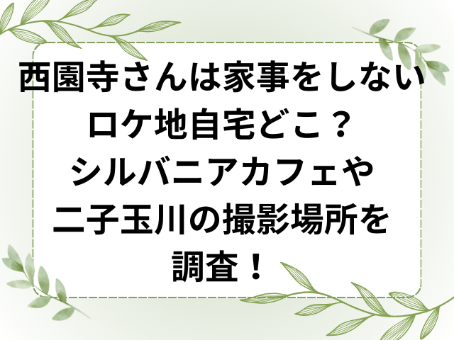 西園寺さんは家事をしないロケ地自宅どこ？シルバニアカフェや二子玉川の撮影場所を調査！